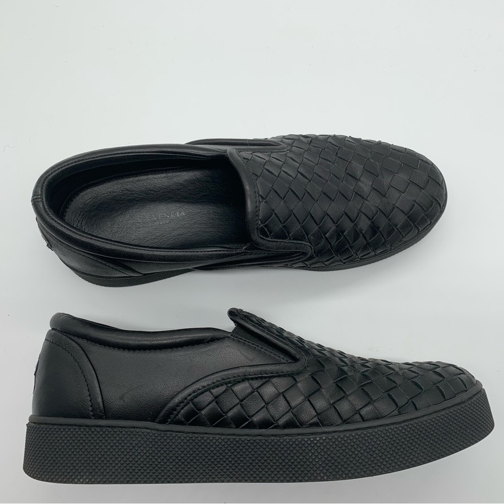 Bottega Veneta Black Intrecciato Calf Napa Woven Leather Loafer Women Size 5.5